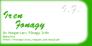 iren fonagy business card